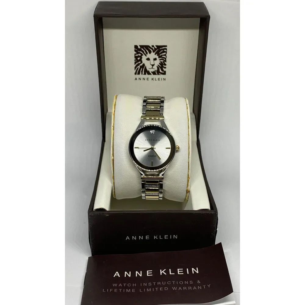 Anne Klein AK/1275SVTT Women Silver & Gold Alloy Analog Dial Quartz Watch BW170